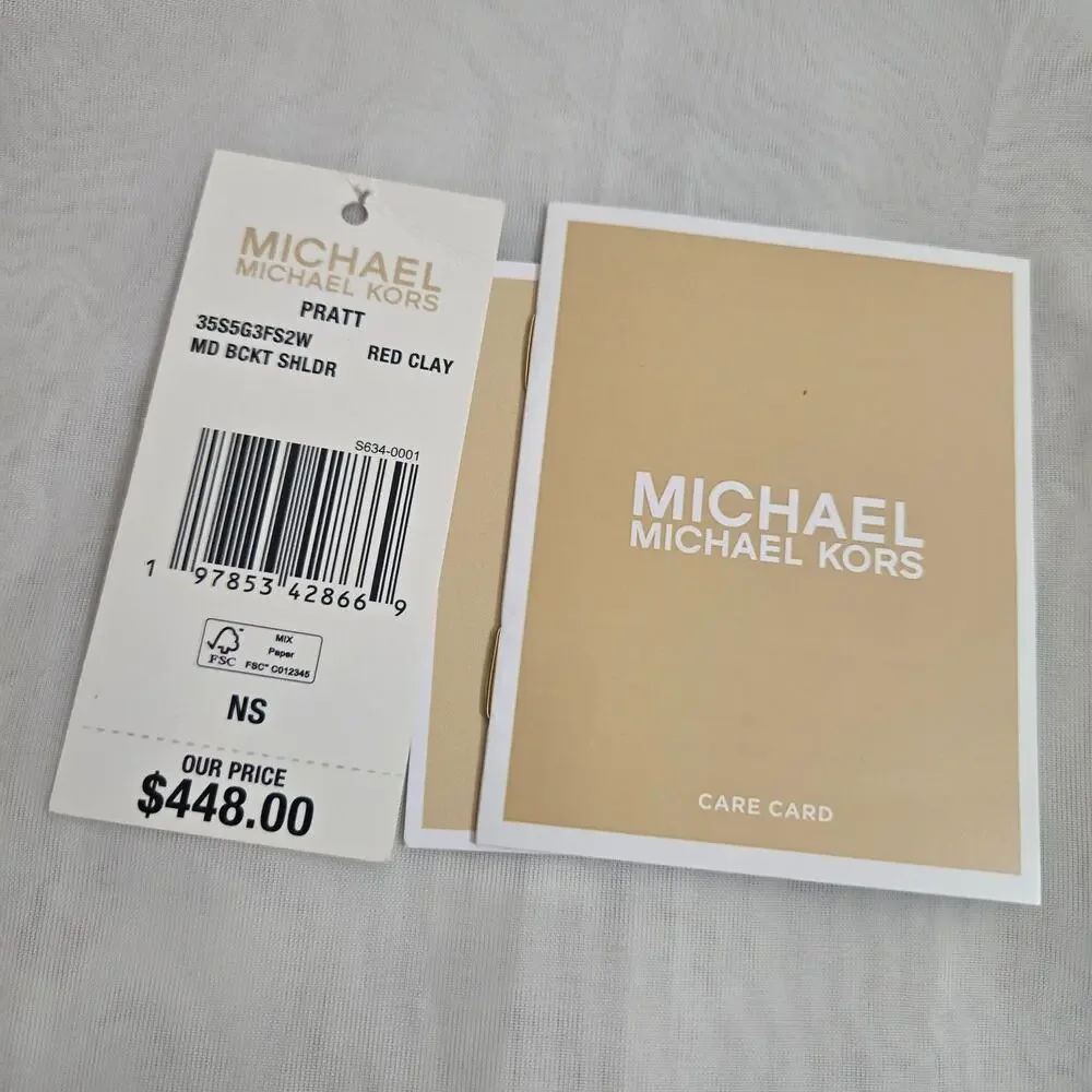 Michael Kors Pratt Medium Ombre Straw Shoulder Bag Red Clay Orange Summer Boho - Picture 10 of 15